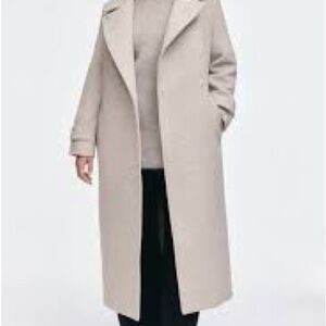 H&M Women's light beige wool tie coat
